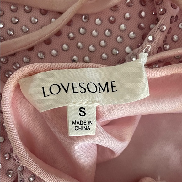 Chic Pink Rhinestone Mini Dress - Picture 3 of 5